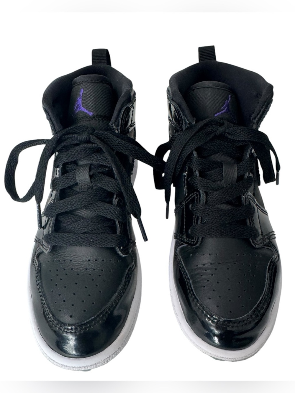 Air Jordan 1 Mid SE Space Jam Unisex Kids Size 13C Black Patent DV1339-004